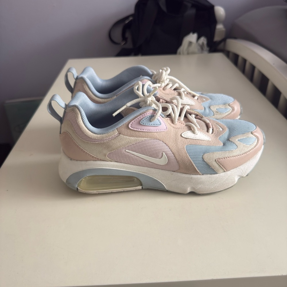 Nike Women's Air Max 270 React in Cream and Blue - Picture 6 of 10